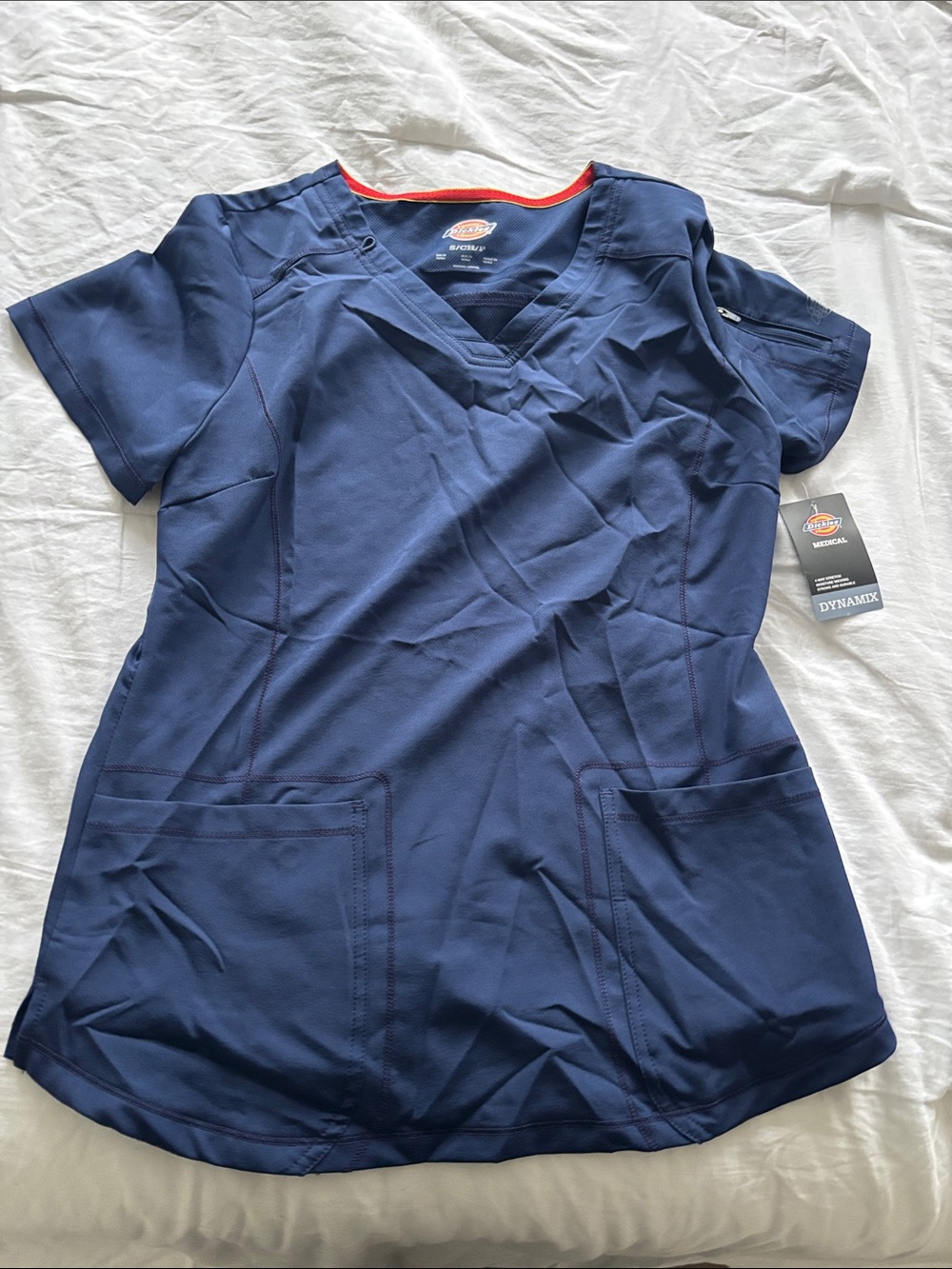 Dickies Navy V-Neck Women’s Medical Scrub Top